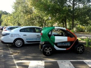 Renault ev day Twizy and Fluence at charging station