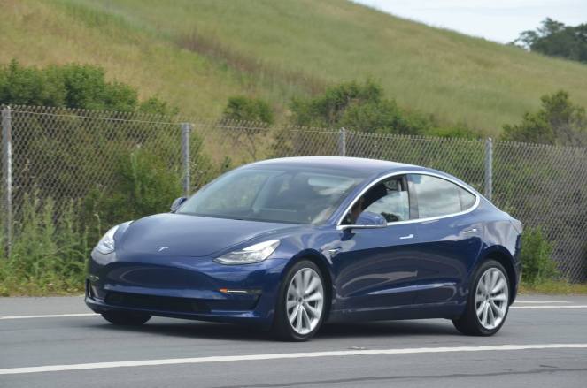 tesla model 3 test car