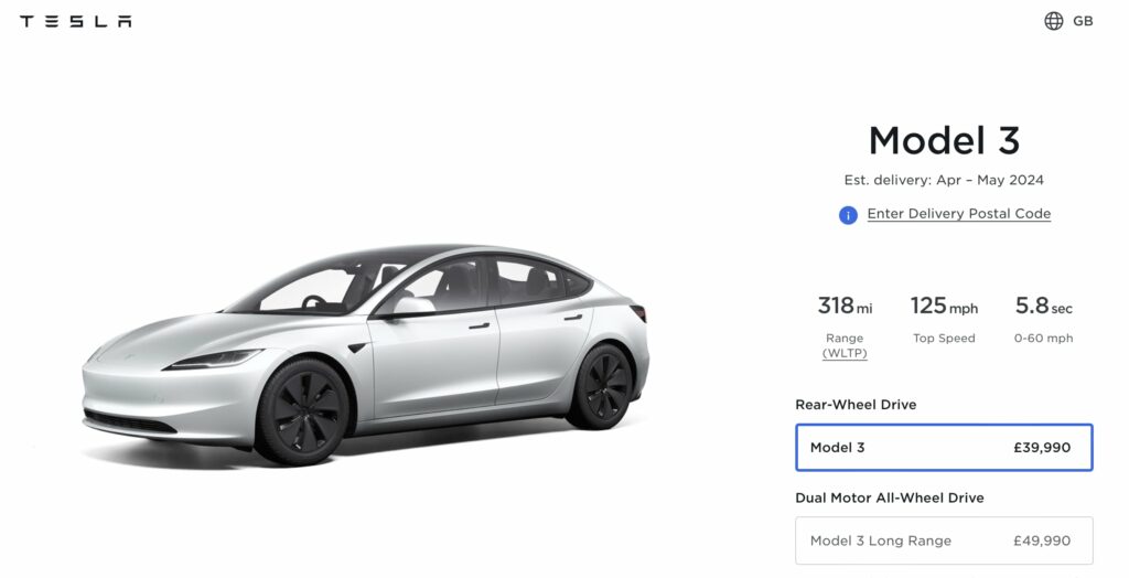 Tesla Model 3 Feb 2024